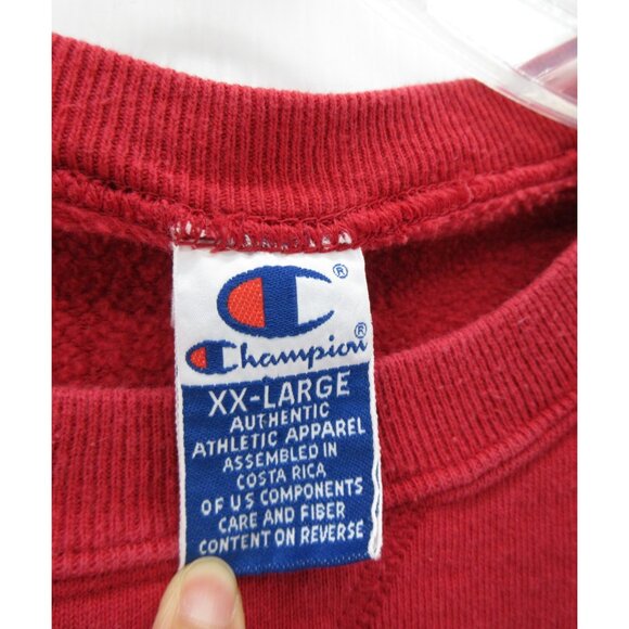 VINTAGE Champion Sweatshirt XXL Pullover 90s Y2K Blank Crewneck Knit - Picture 10 of 12
